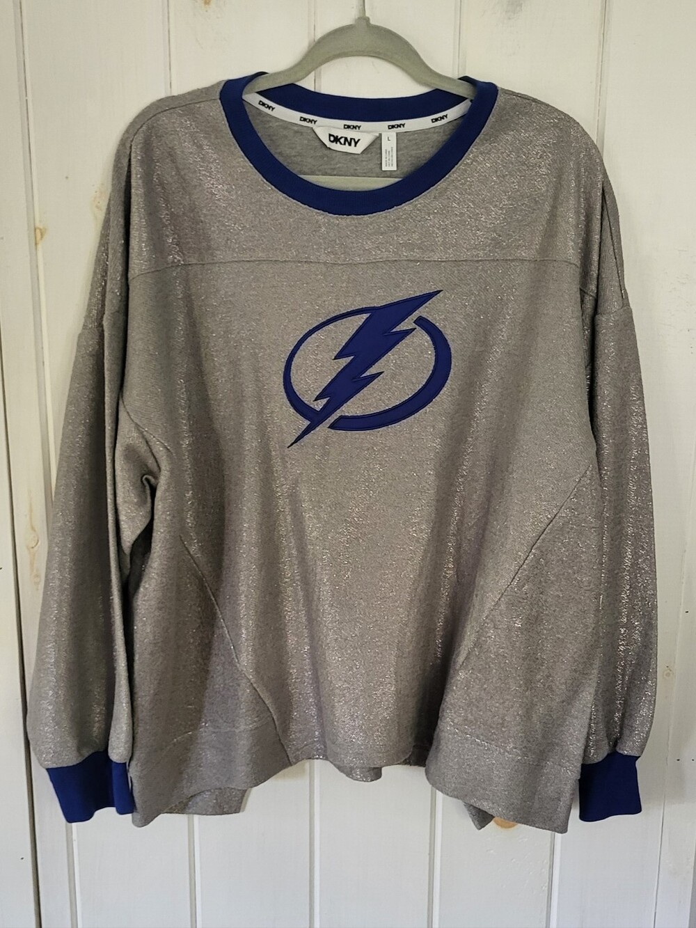 DKNY Metallic Tampa Bay Lightening Hockey NHL Pullover